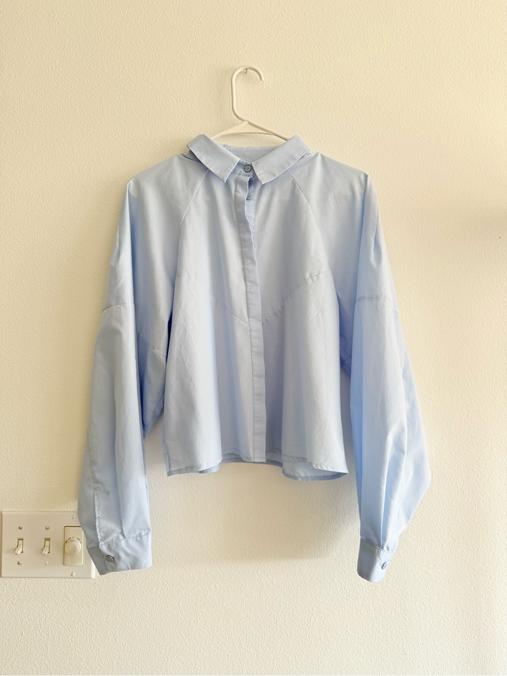 ASOS Pale Blue Relaxed Button-Up Collar Blouse